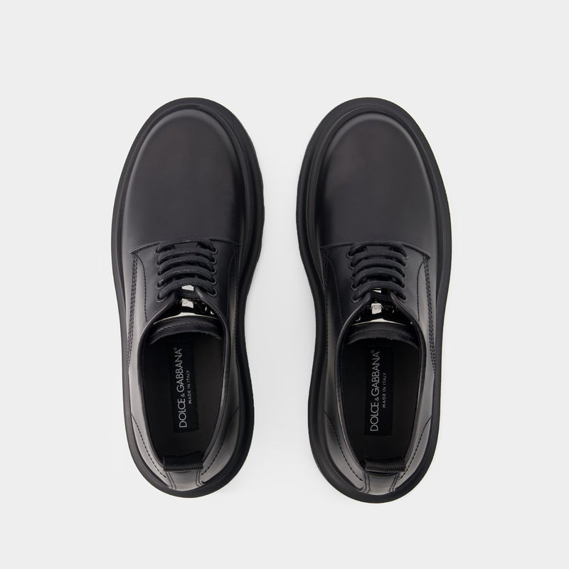 Plateform Derbies - Dolce&Gabbana - Leather - Black