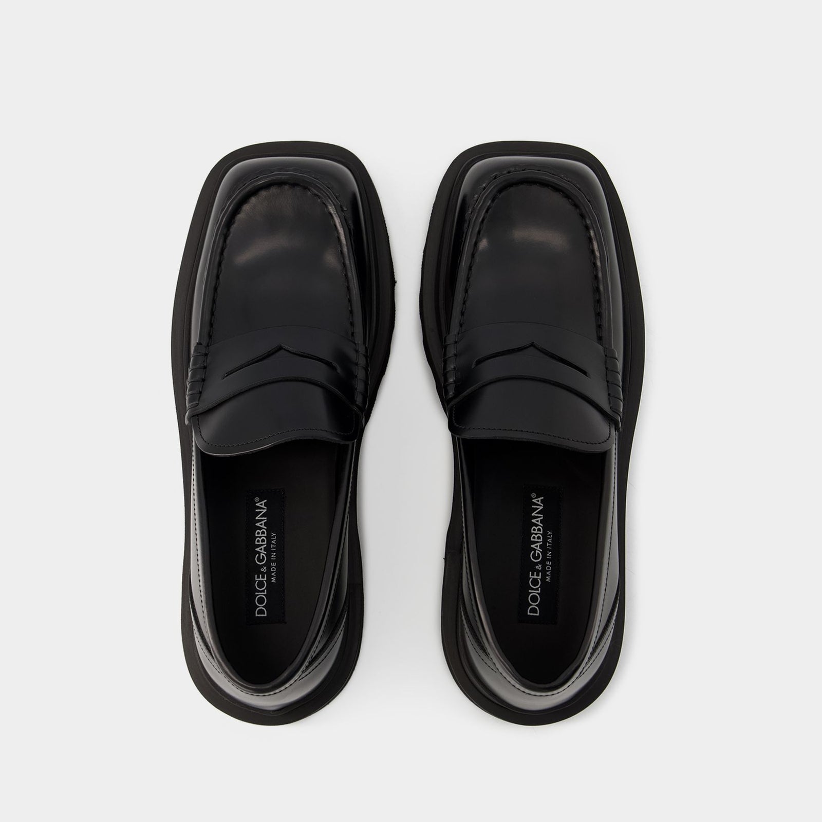 BRAND NEW IN BOX Dolce & Gabbana Mens Penny Loafers Black Size US 8 Dolce & Gabbana Penny-Slot Loafers Black Chunky|A30204A120380999 main image 2