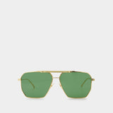Sunglasses in Gold/Green Metal