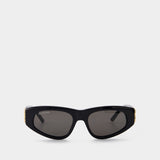 Bb0095S Sunglasses - Balenciaga  - Black/Gold/Grey - Acetate