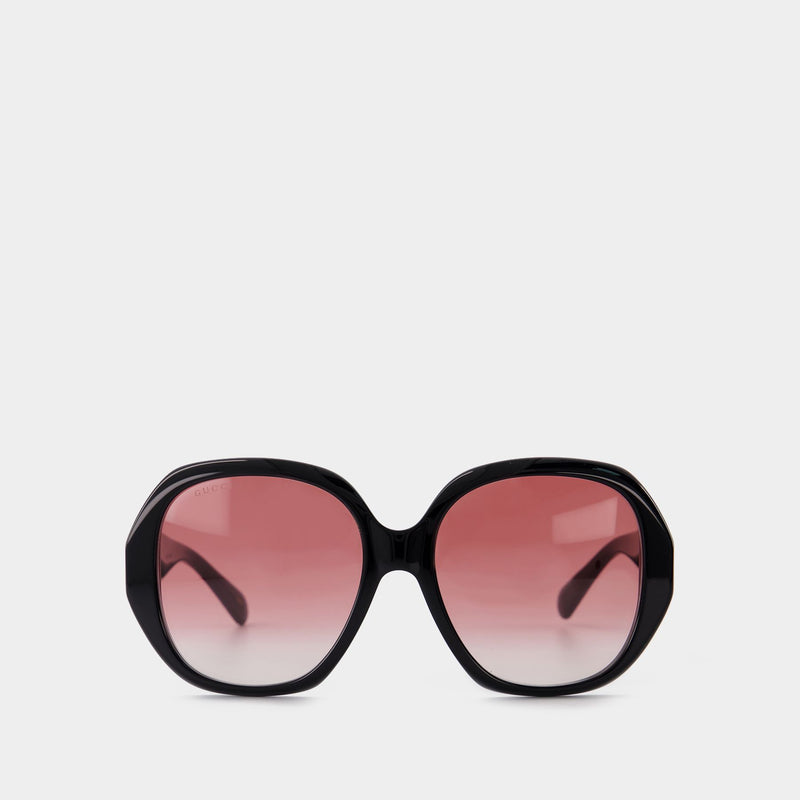 Sunglasses in Black/Red Acetate