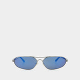 Bb0227S Sunglasses - Balenciaga  - Ruthenium/Blue - Metal