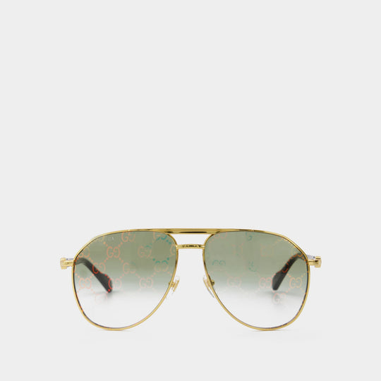 Gg1220S Sunglasses - Gucci  - Gold/Green - Metal