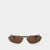 Bb0245S Sunglasses - Balenciaga  - Gold/Brown - Metal