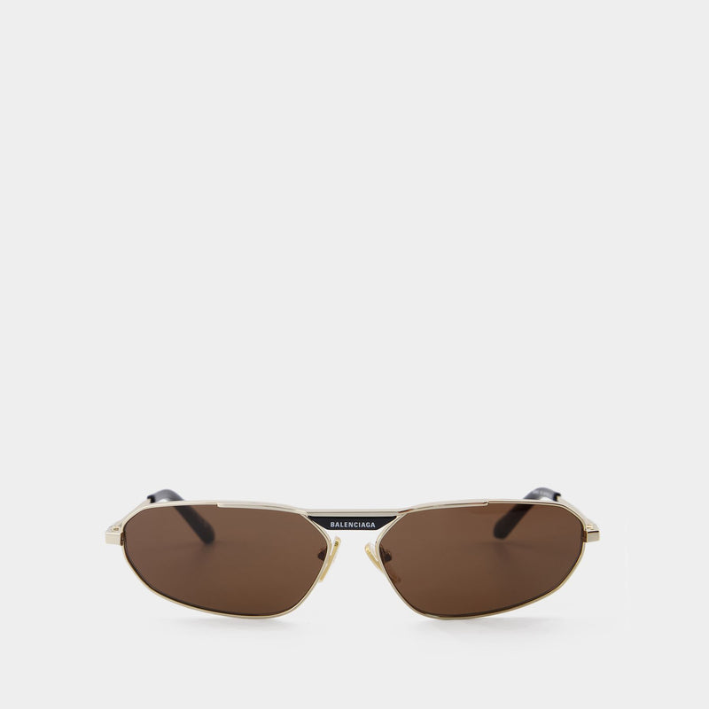Bb0245S Sunglasses - Balenciaga  - Gold/Brown - Metal