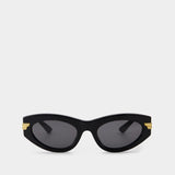 Bv1189S Sunglasses - Bottega Veneta - Black/Grey - Acetate
