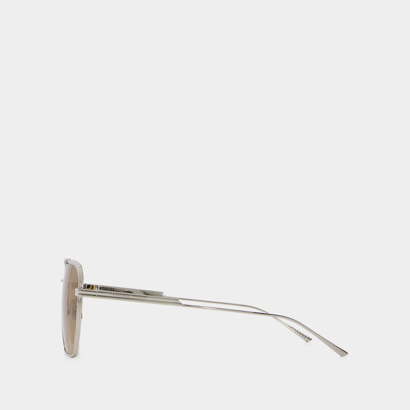 Bv1012S Sunglasses - Bottega Veneta - Silver/Brown - Metal