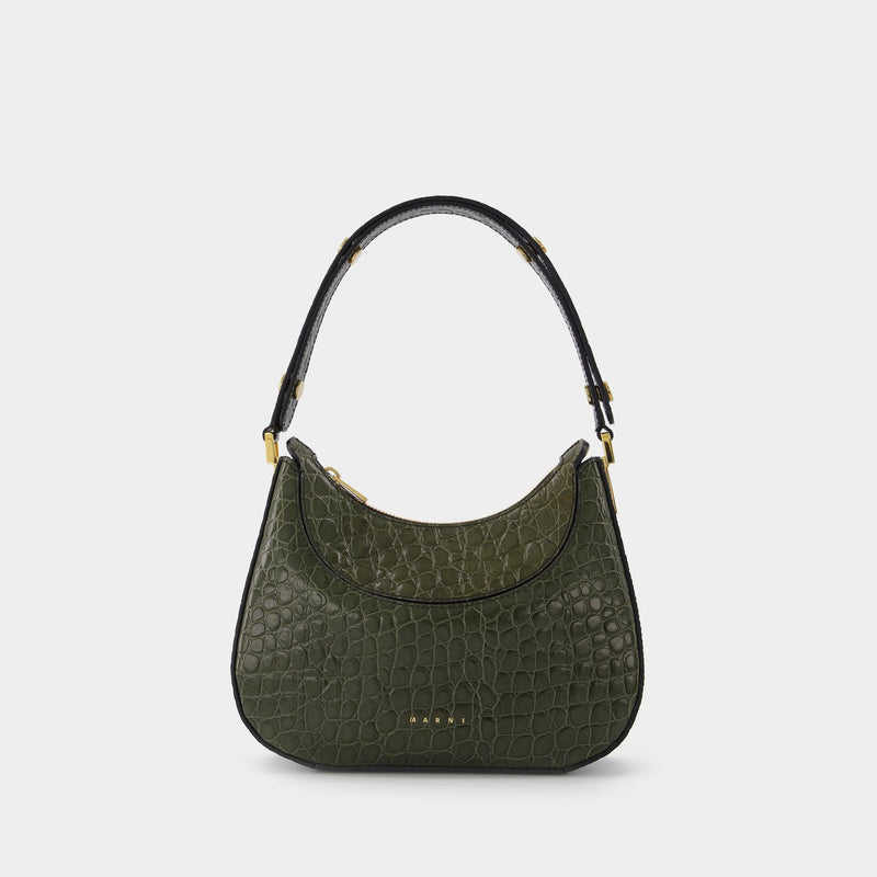 Milano Hobo Bag Mini in Khaki Leather