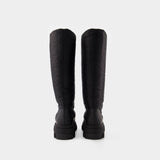Tall Puffer Boots in Black Poly