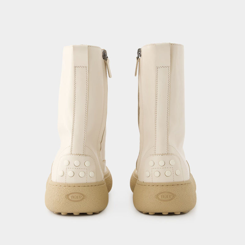 Winter Gommini Boots - Tod's - Leather - White