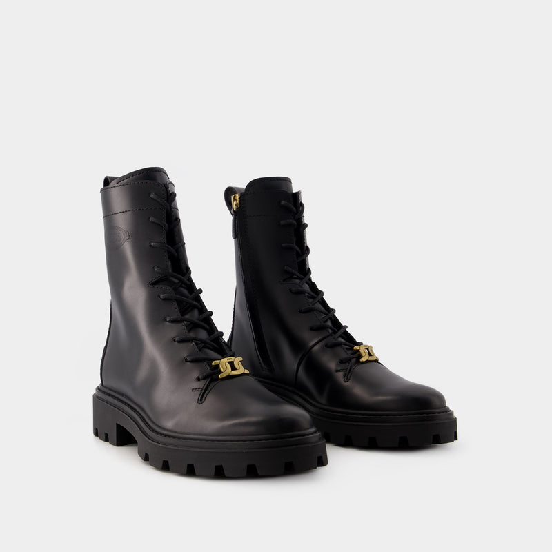 Gomma Pesante Boots - Tod's - Leather - Black