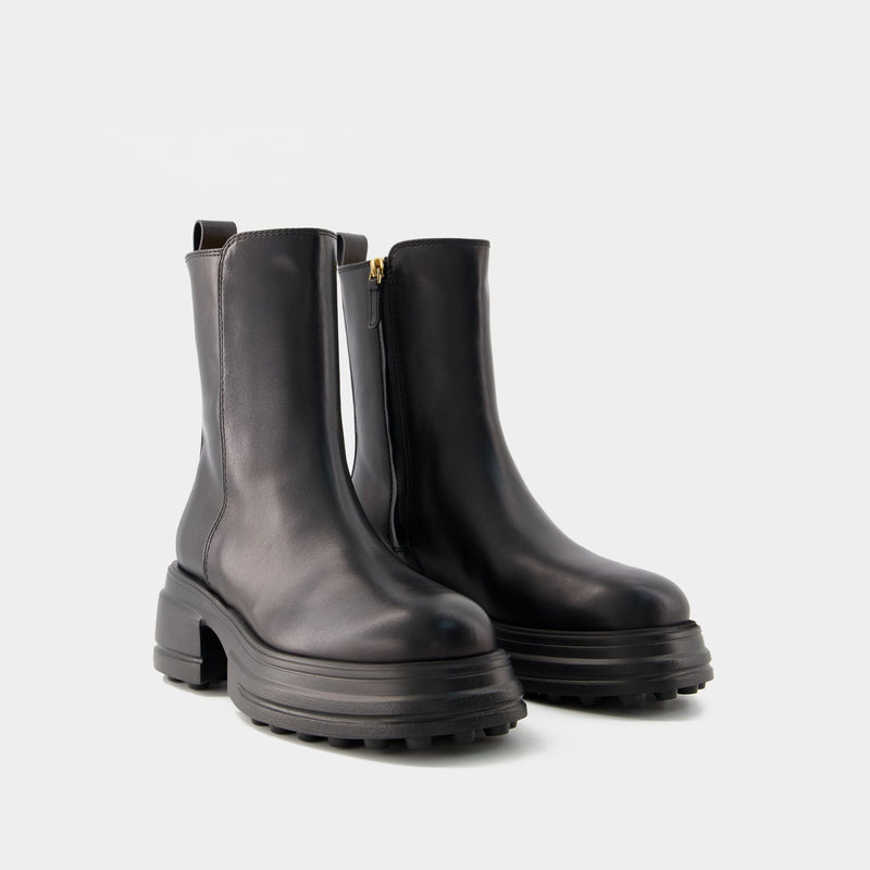 Gomma Tronchetto Boots - Tod's - Leather - Black