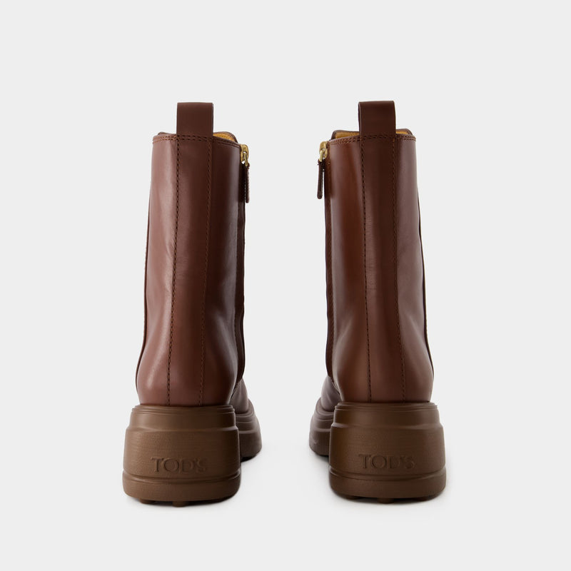 ショートブーツ・ブーティ Tod'S Gomma 20L Tronchetto Term.Tods Gomma Tronchetto Boots - Tod's - Leather - Brown