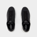 H-Stripes Allacciato Sneakers - Hogan - Leather - Black