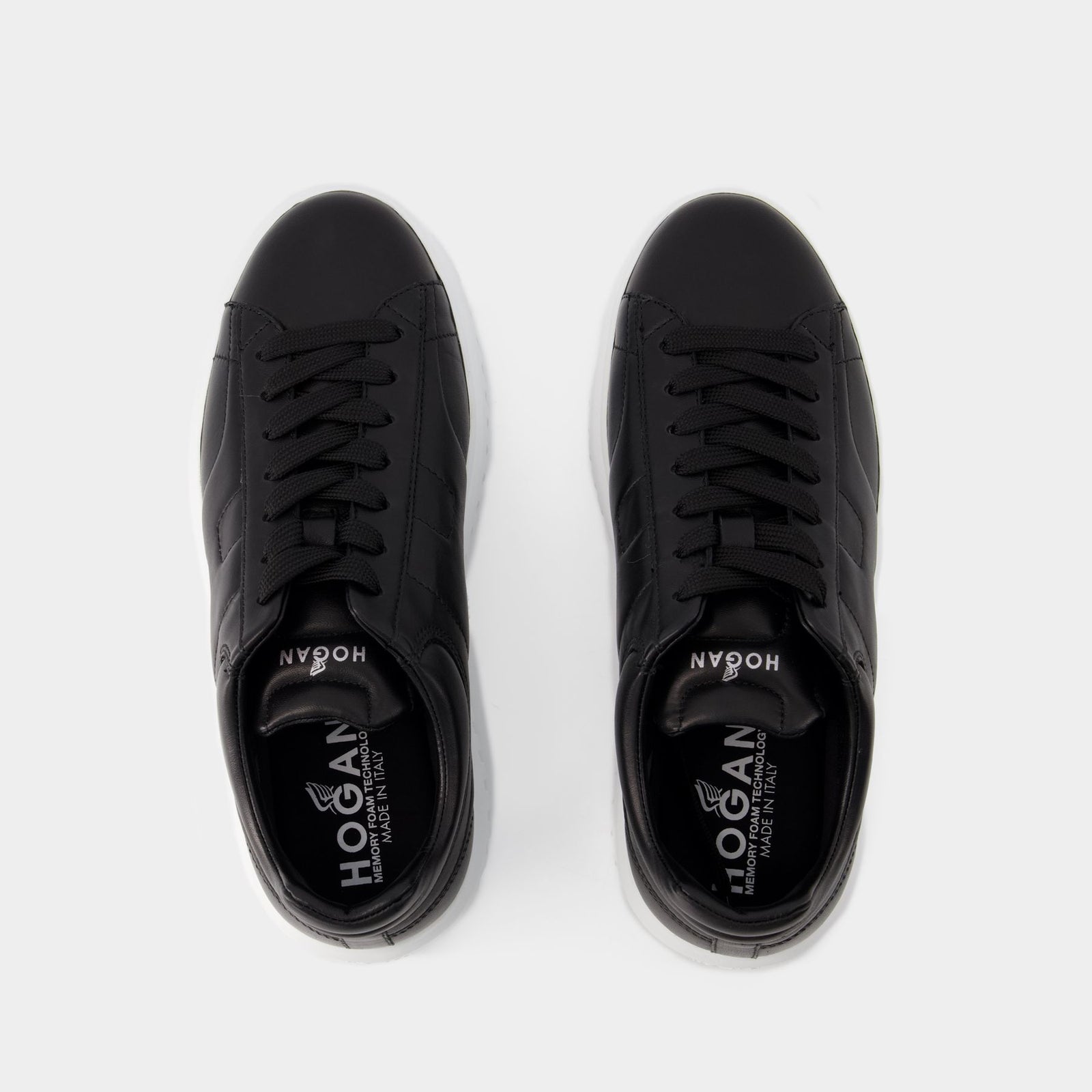 【関税込み】H-Stripes Allacciato Sneakers - Hogan - Leather H-Stripes Allacciato Sneakers - Hogan - Leather - Black
