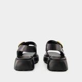 Gomma Sandals - Tod's - Leather - Black