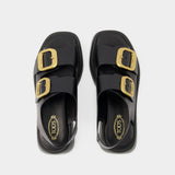 Gomma Sandals - Tod's - Leather - Black