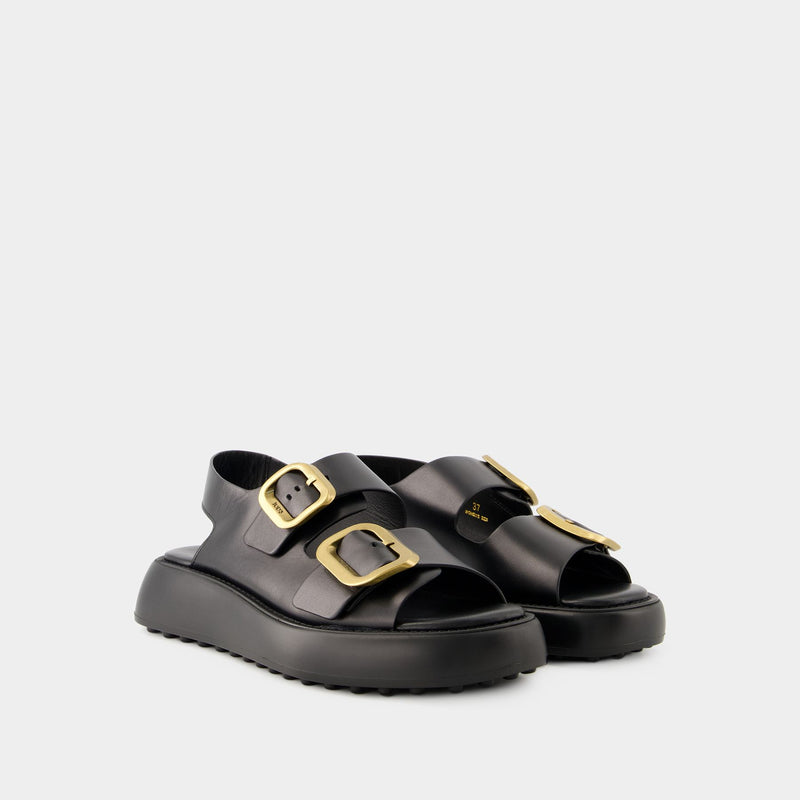 Gomma Sandals - Tod's - Leather - Black