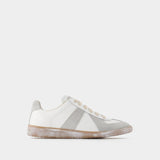 Replica Low Top Sneakers in White Leather