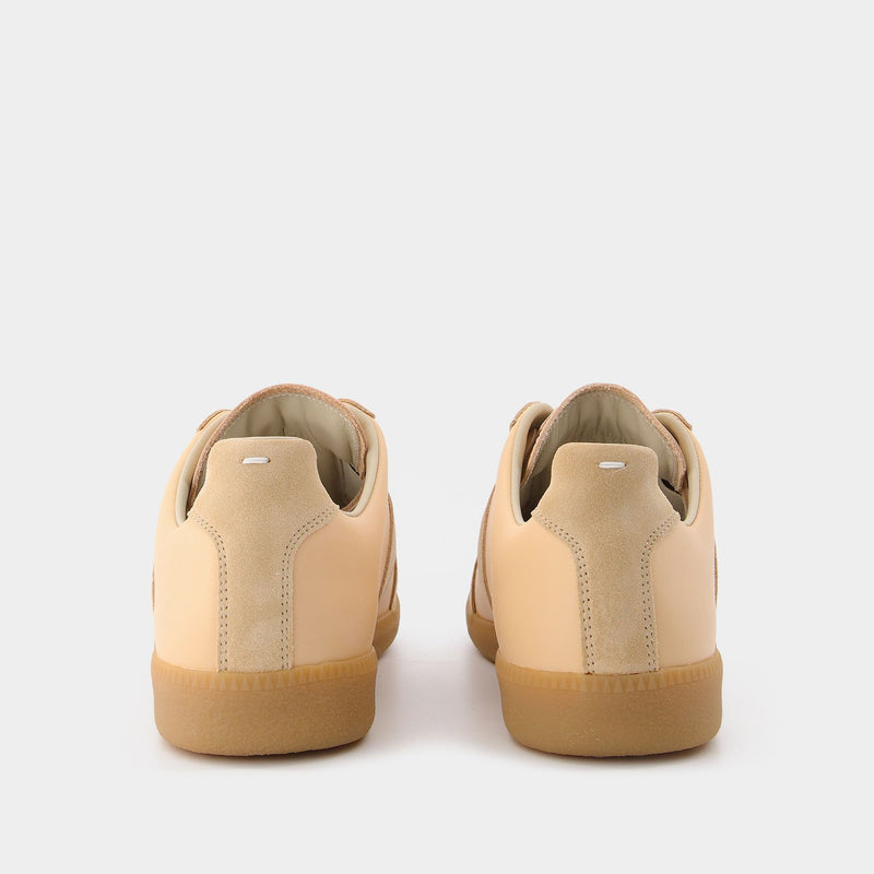 Replica Sneakers in Beige Leather