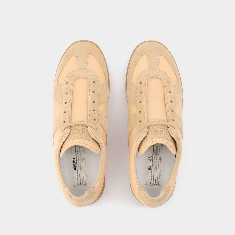 Replica Sneakers in Beige Leather