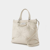 Glam Slam Tote Bag in Beige Leather
