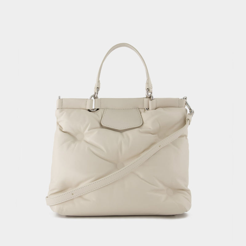 Glam Slam Tote Bag in Beige Leather