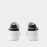 Portofino Logo-Print Sneakers - Dolce&Gabbana - Leather - Black/ White