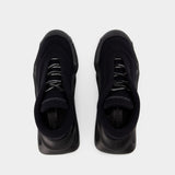 Wave Lace Up Sneakers - Dolce & Gabbana - Black - Polyester