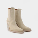 Dallas Ankle Boot in White Leather