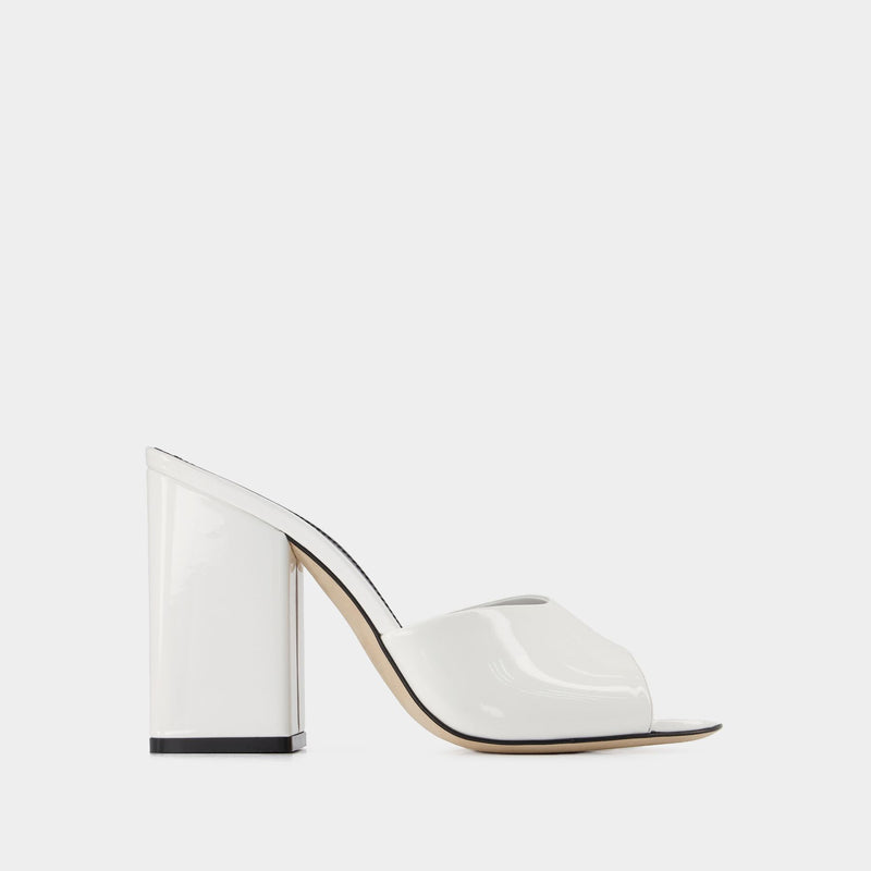 Holly Anja Mules - Paris Texas - White - Leather