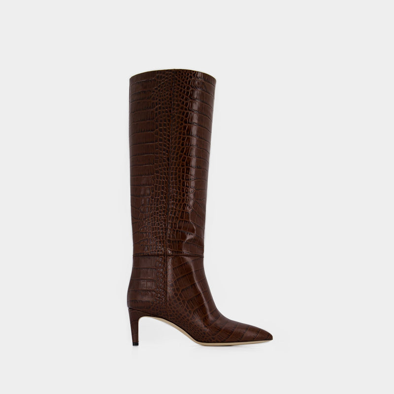 Stiletto 60 Boots - Paris Texas - Leather - Chocolat