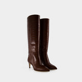 Stiletto 60 Boots - Paris Texas - Leather - Chocolat