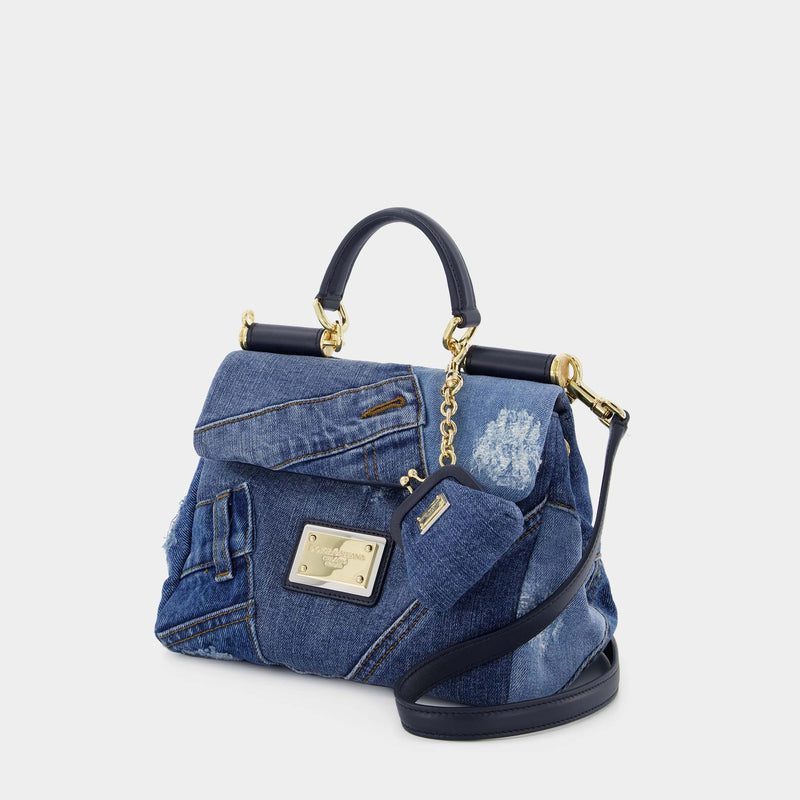 Mini Sicily Bag In Light Blue Patent Leather