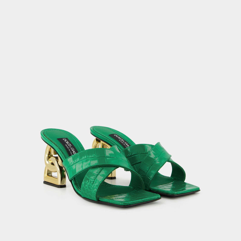 3.5 Mules - Dolce & Gabbana - Zerba/Verde - Leather