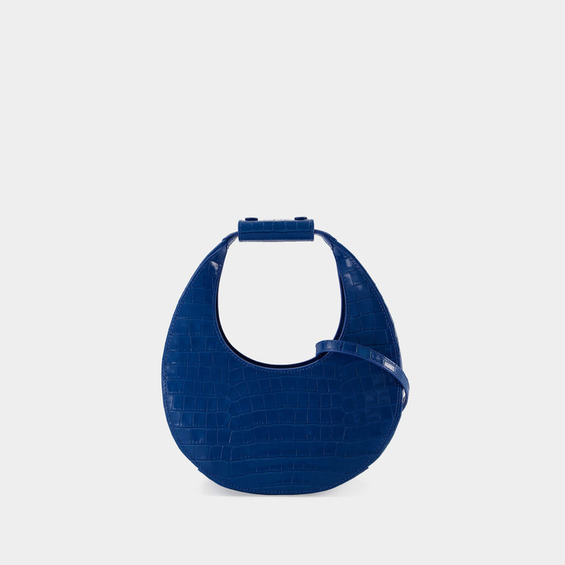 Mini Moon Crossbody Staud Leather Island Blue
