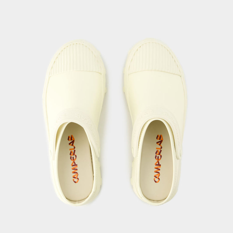 Traktori Slides - Camper - Leather - White