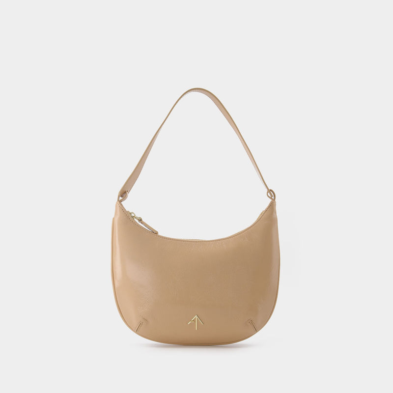 Mini Hobo Bag in Beige Leather