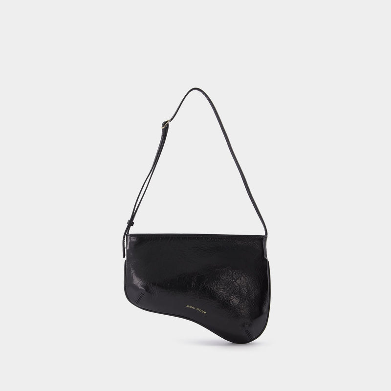 Curve Bag in Black Leather