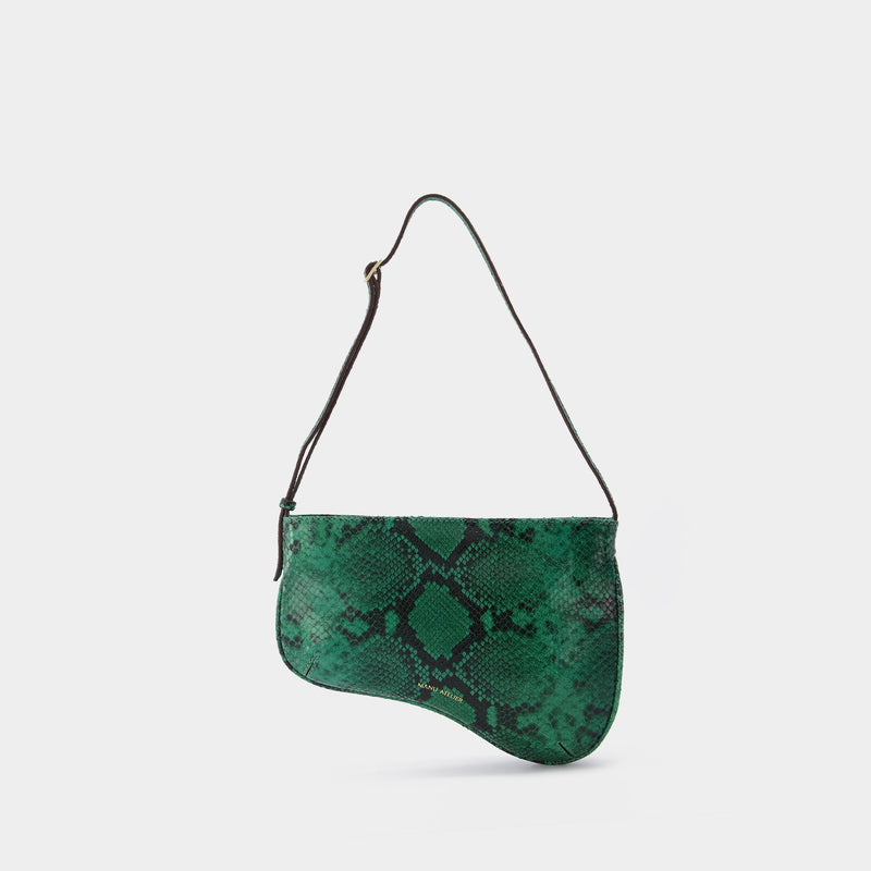 Green Python Top Handle Bag  Bags, Leather top, Top handle bag