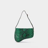 Curve Bag in Green Snake-Embossed Leather