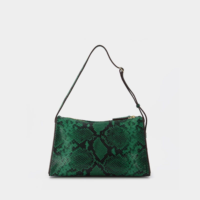 Prism Bag in Green Snake-Embossed Leather