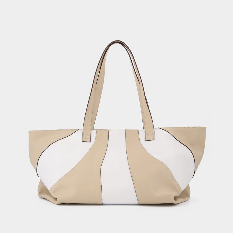 Manu Carry Bag in Ivory and White Leather