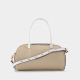 Hourglass Bag in Ivory and White Leather