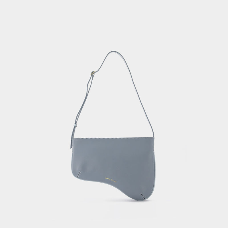 Curve Bag in Blue Leather