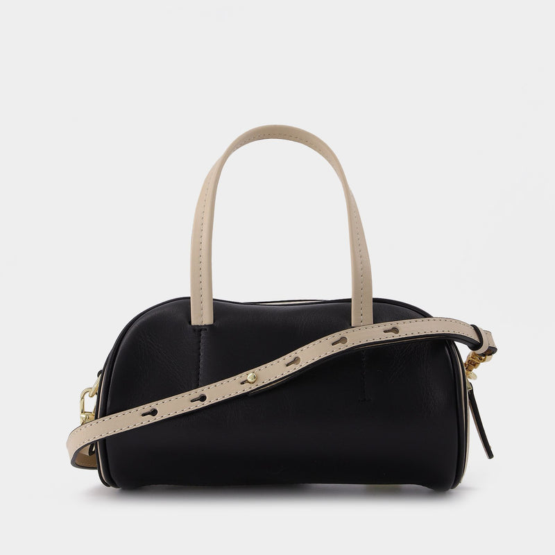 Hourglass Bowling Bag - Manu Atelier - Black/Ivory - Leather