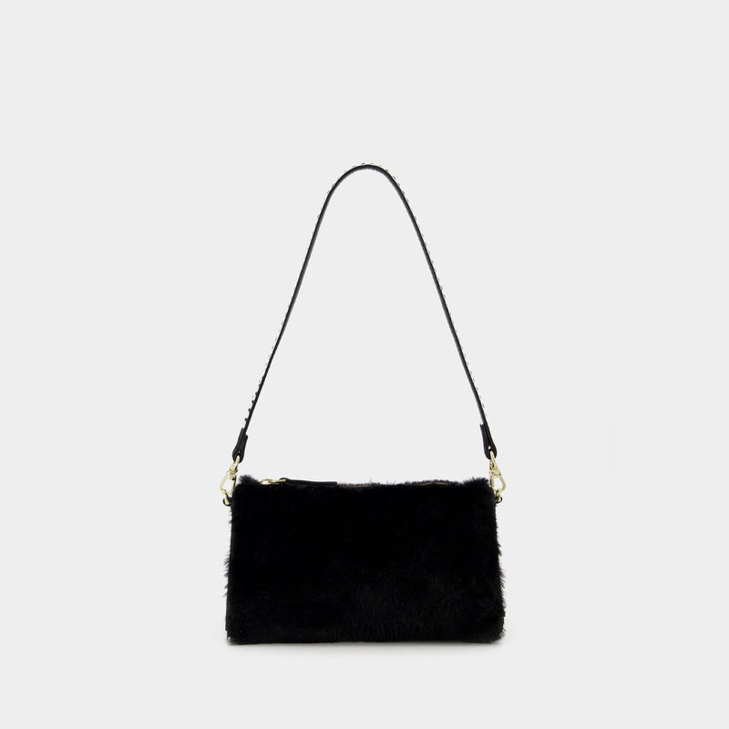 Mini Prism Bag in Black Leather