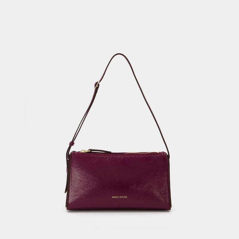 Mini Prism Bag in Burgundy Leather/Faux Fur