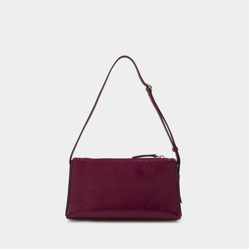 Mini Prism Bag in Burgundy Leather/Faux Fur