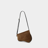 Mini Curve Hobo Bag - Manu Atelier - Mocha/Black - Leather